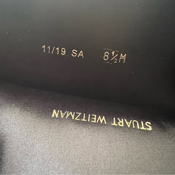 NIB Stuart Weitzman TIELAND Over Knee Suede Black Thigh High Boots w Heel Sz 8.5 - Picture 16 of 16